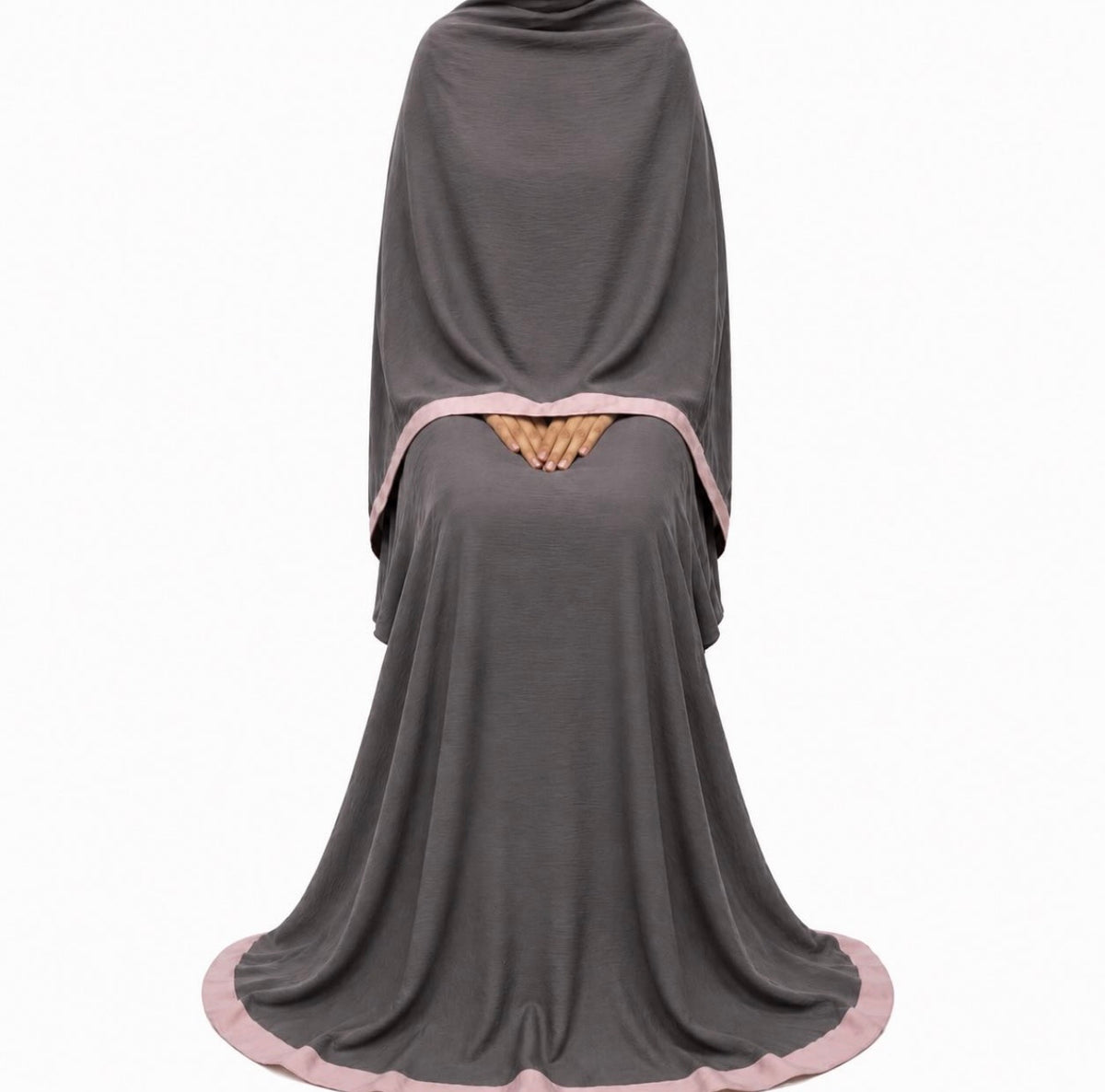 Soft Crush Abaya | Mauve Grey