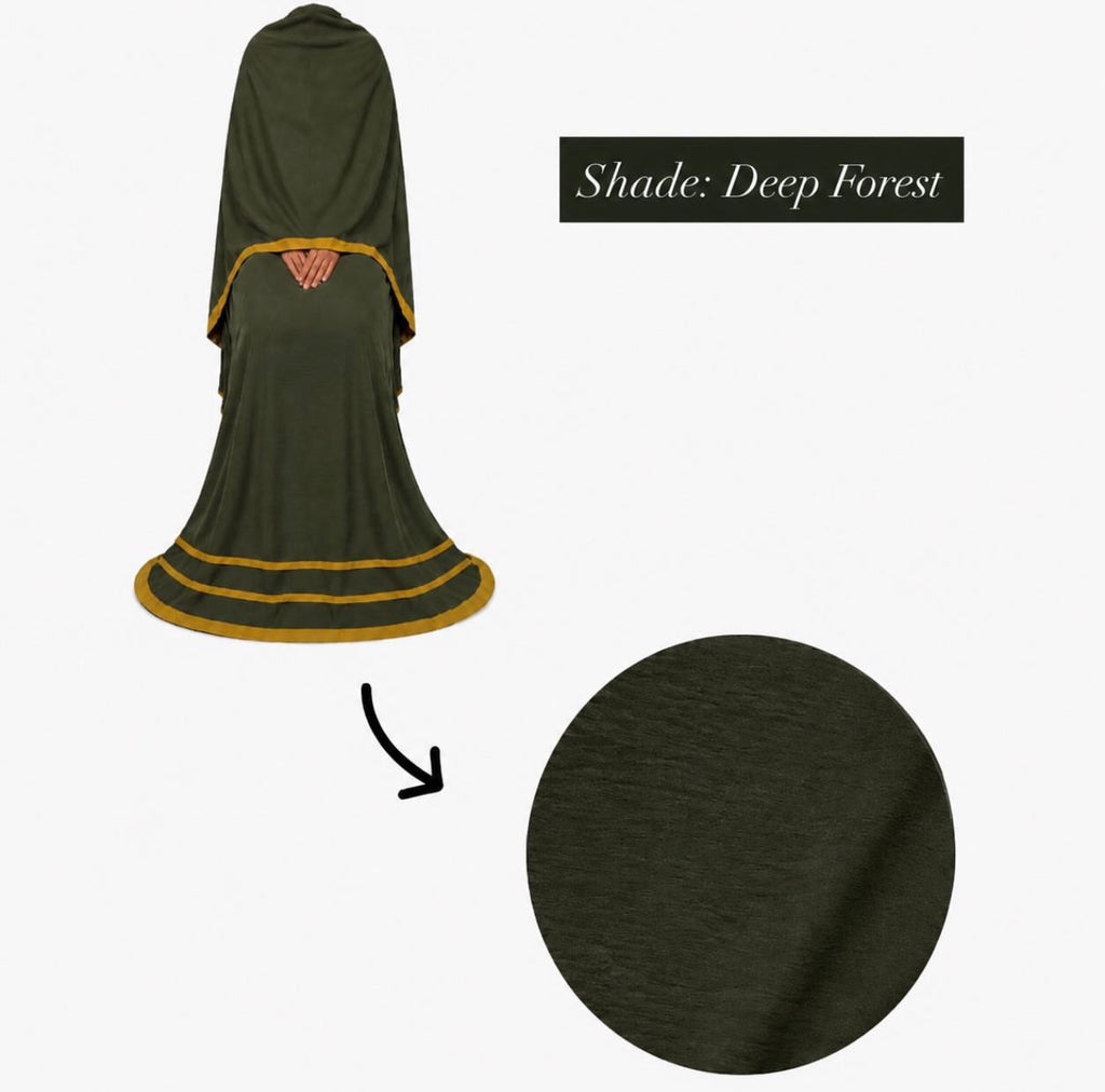 Soft Crush Abaya Deep Forest