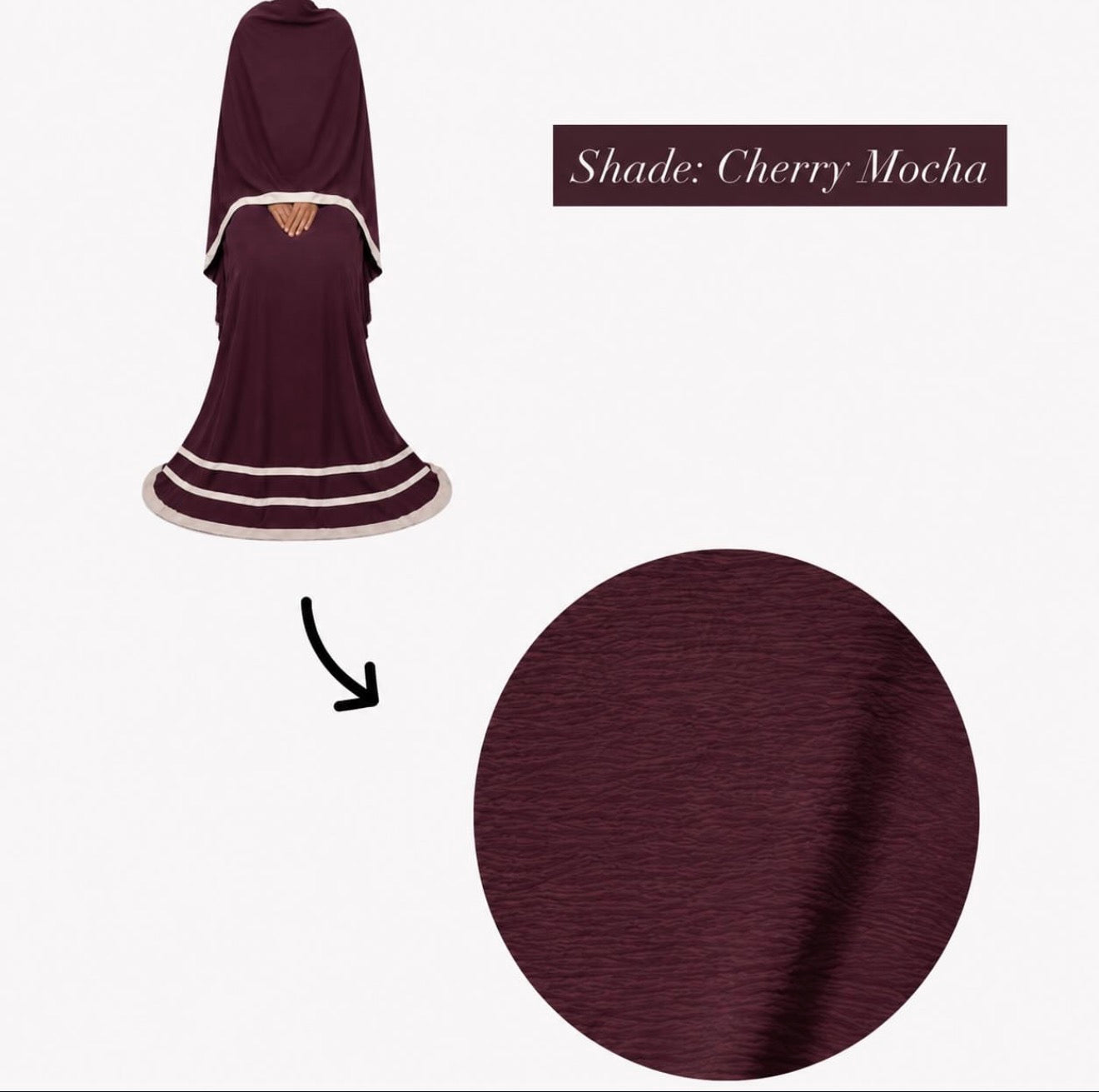 Soft Crush Abaya Cherry Mocha