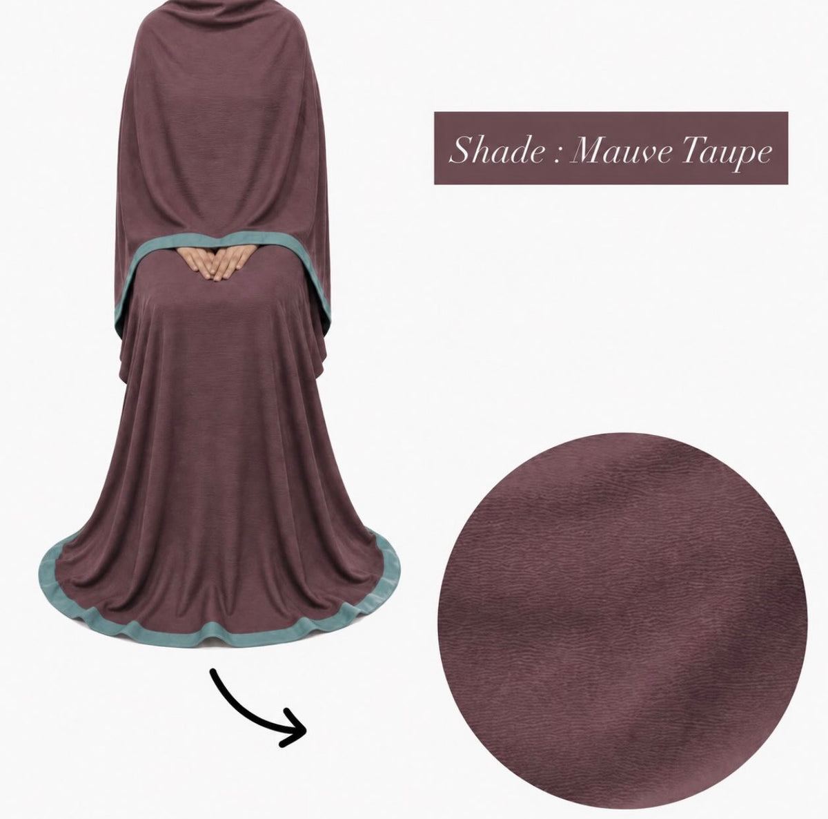 Soft Crush Abaya Mauve Taupe