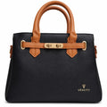 Black and tan two-tone satchel