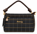 Black windowpane check baguette bag