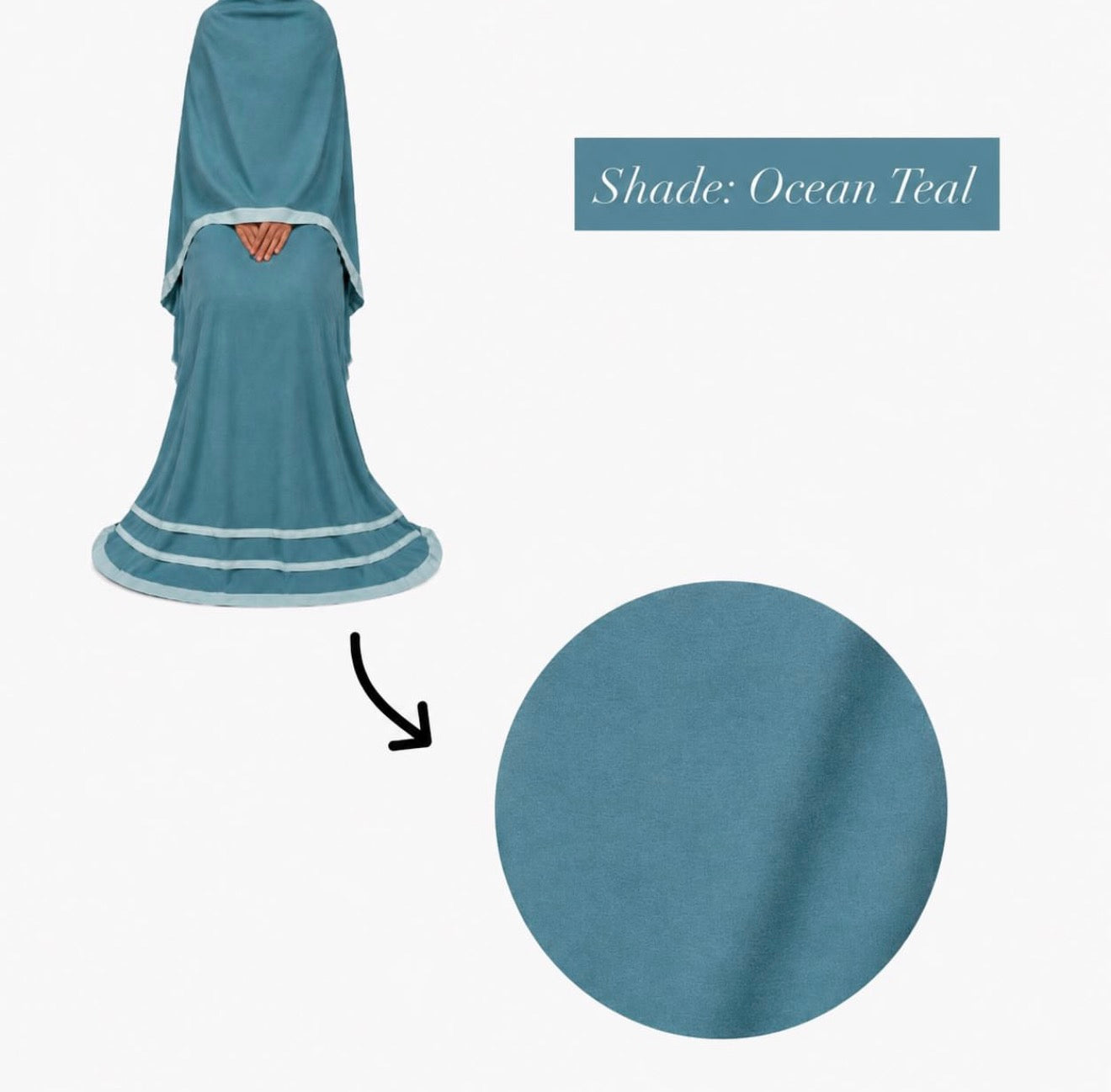 Soft Crush Abaya Ocean Teal