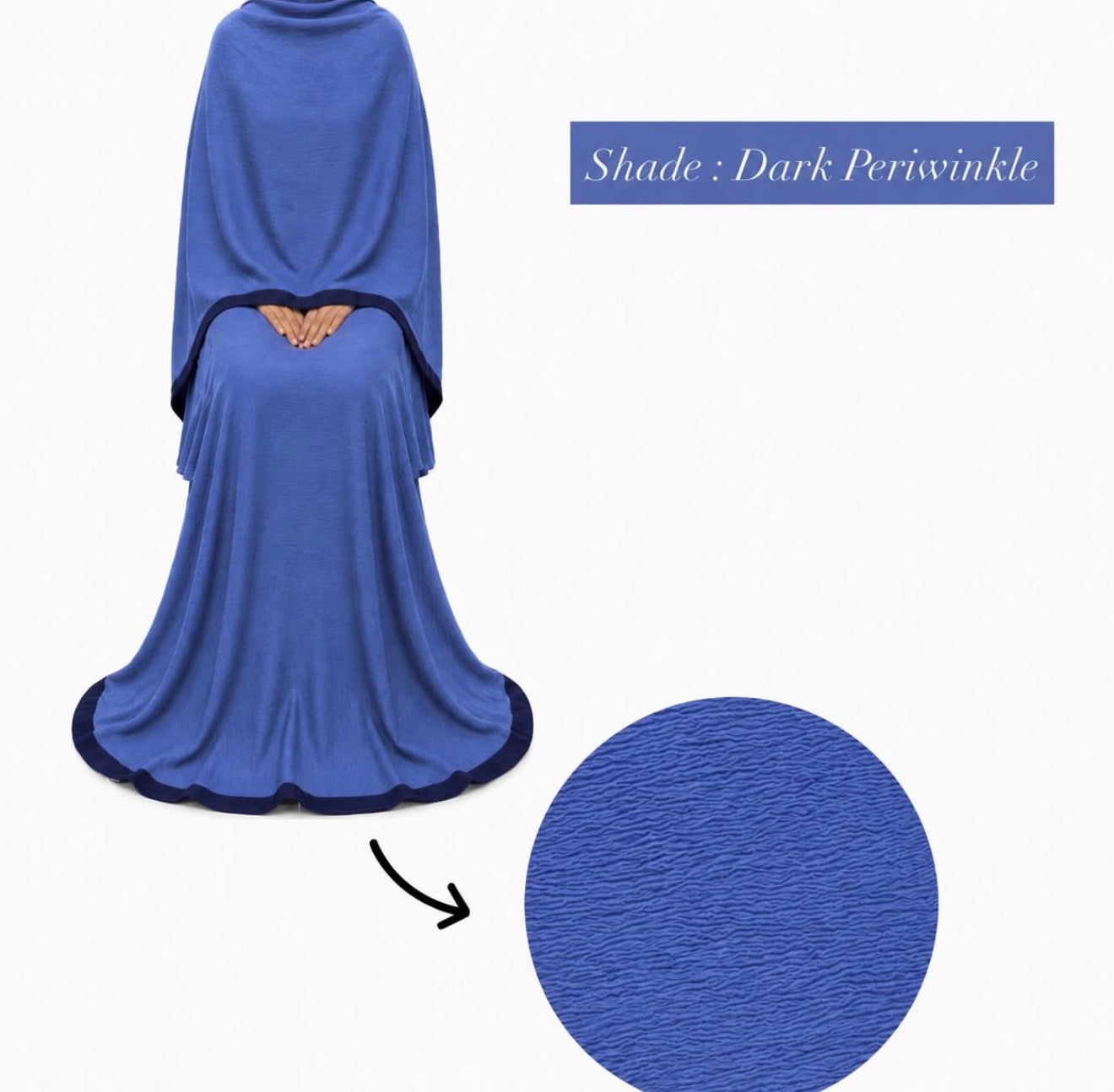 Soft Crush Abaya Dark Periwinkle