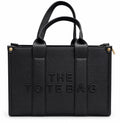 Black tonal embossed graphic tote