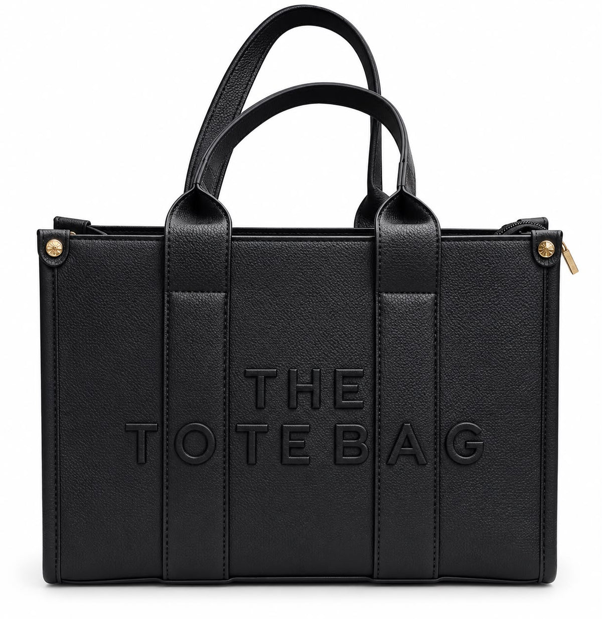 Black tonal embossed graphic tote