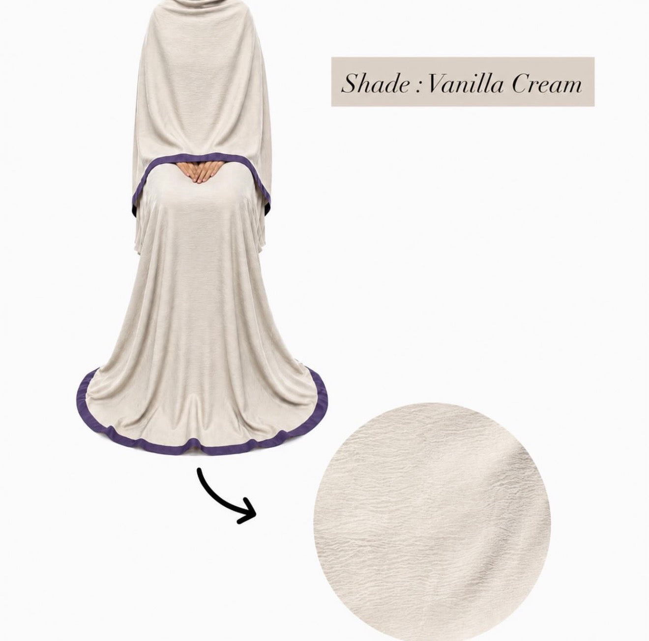 Soft Crush Abaya Vanilla Cream