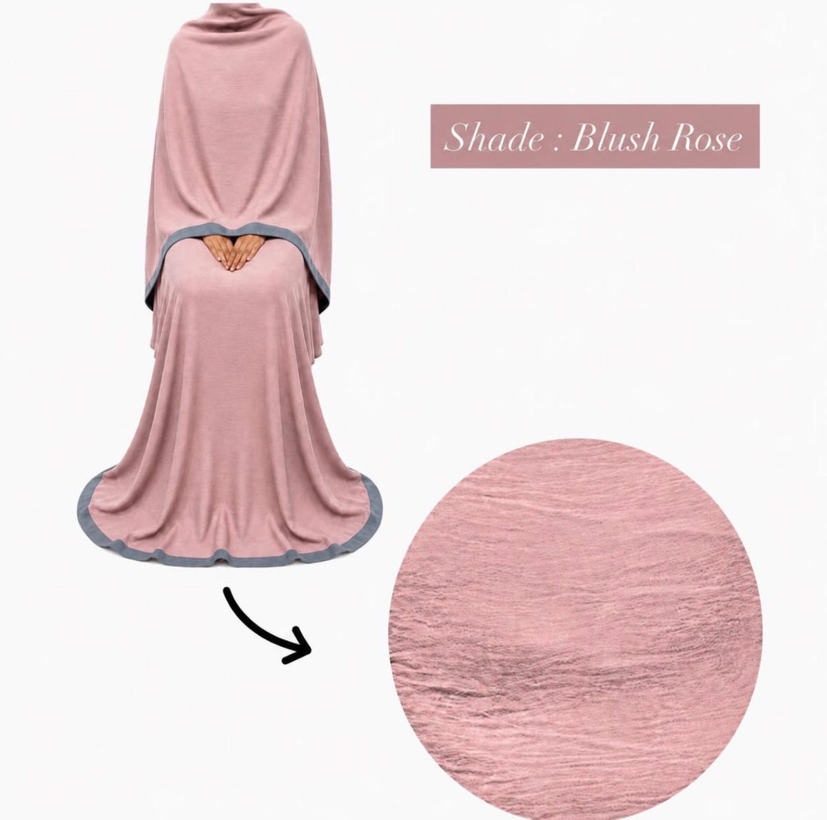 Soft Crush Abaya Blush Rose