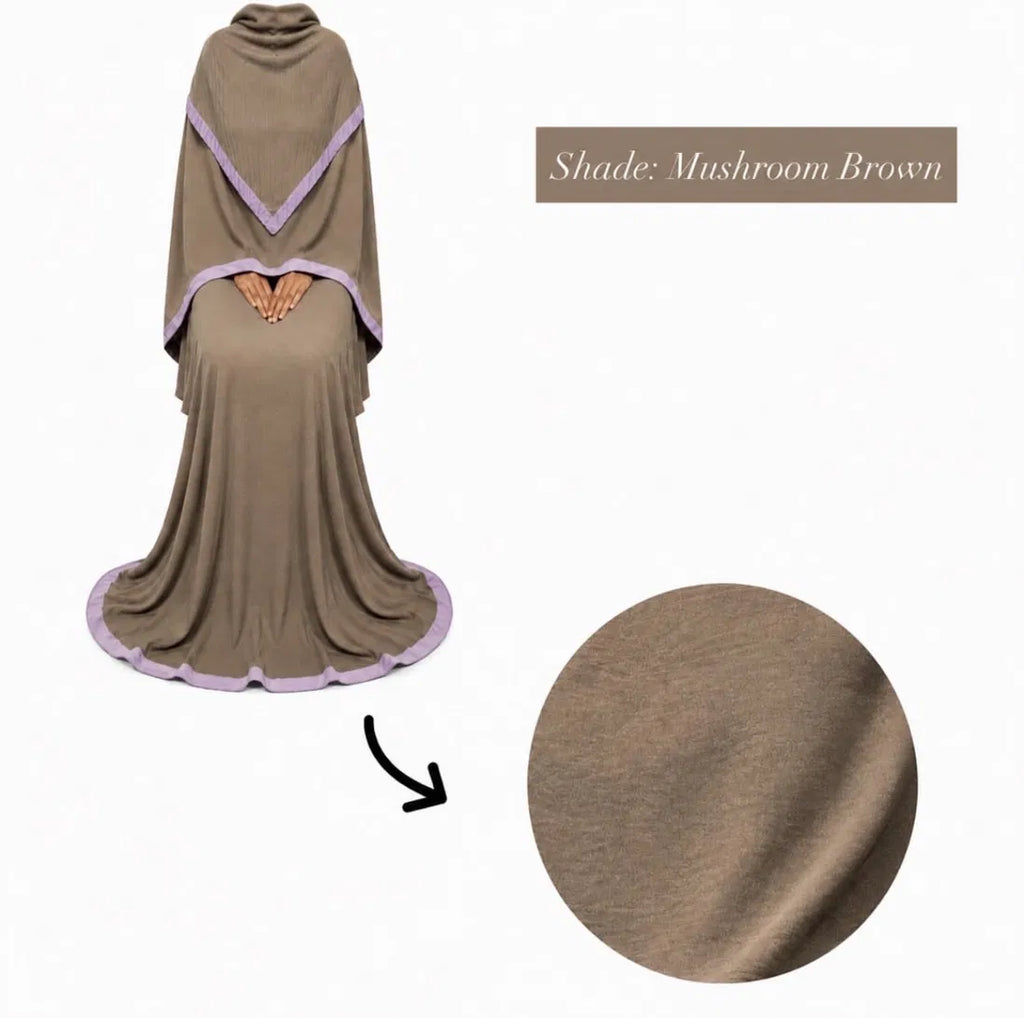 Soft Crush Abaya | Mushroom Brown