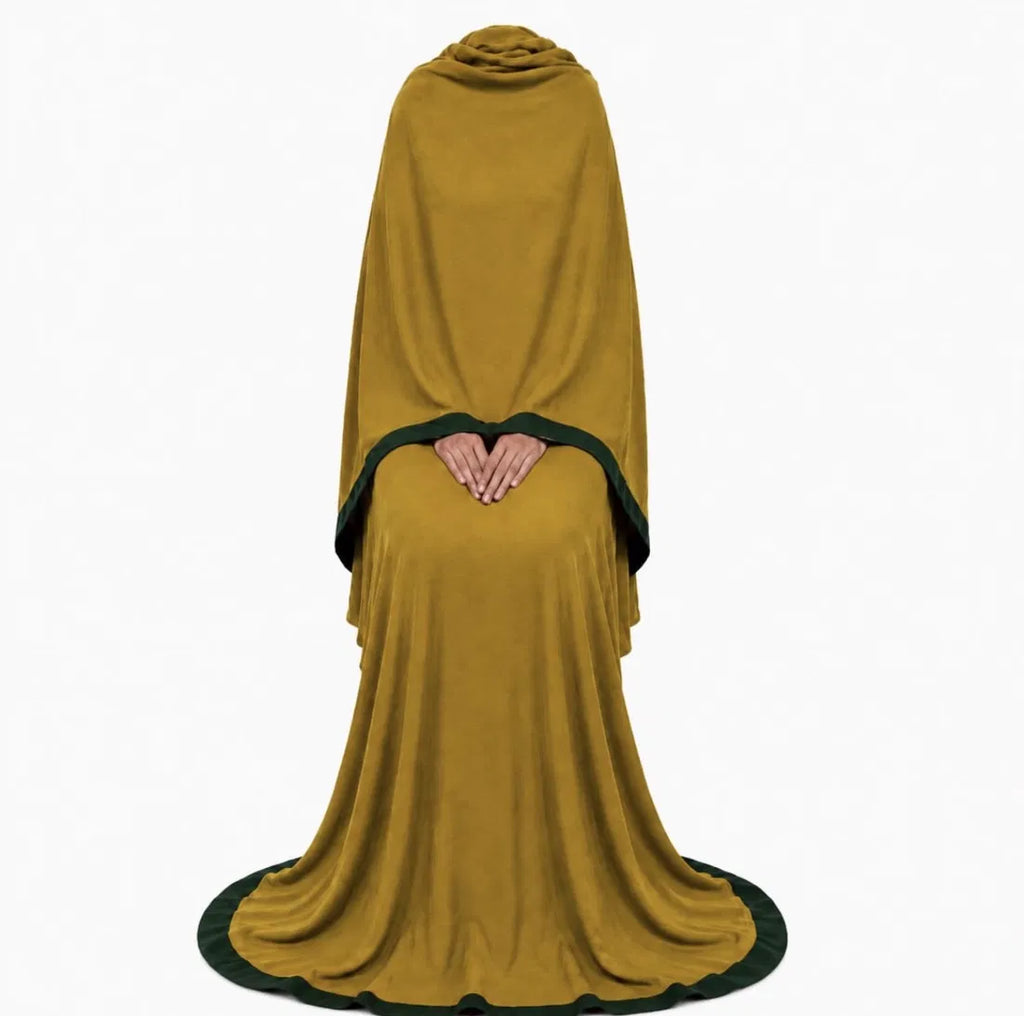 Soft Crush Abaya | Mustard Yellow
