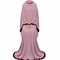 Textured Crepe  Abaya | Dusty Pink