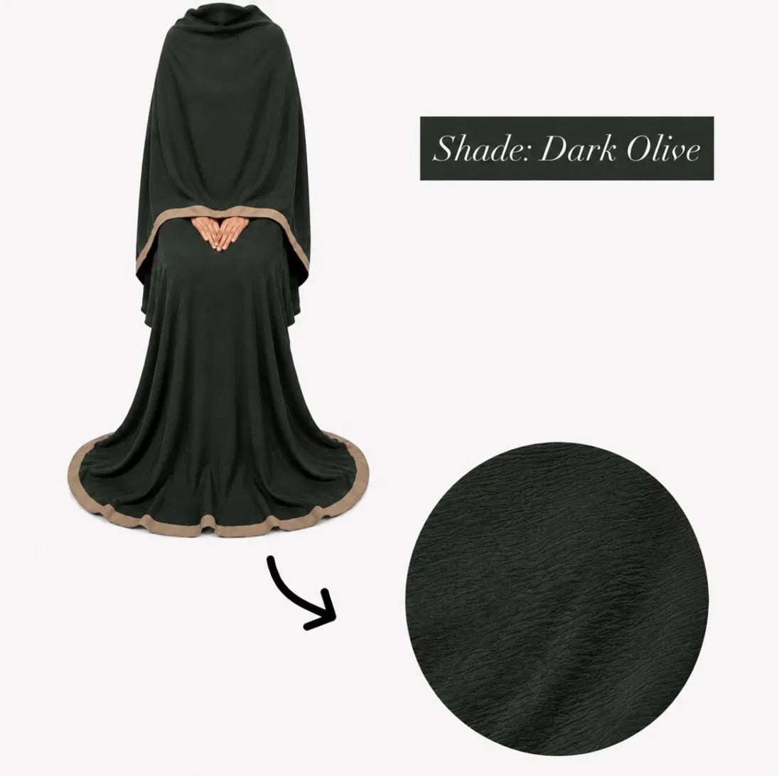 Soft Crush Abaya | Dark Olive