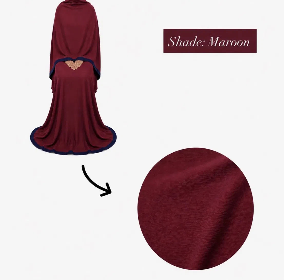 Textured Crepe Abaya | Maroon