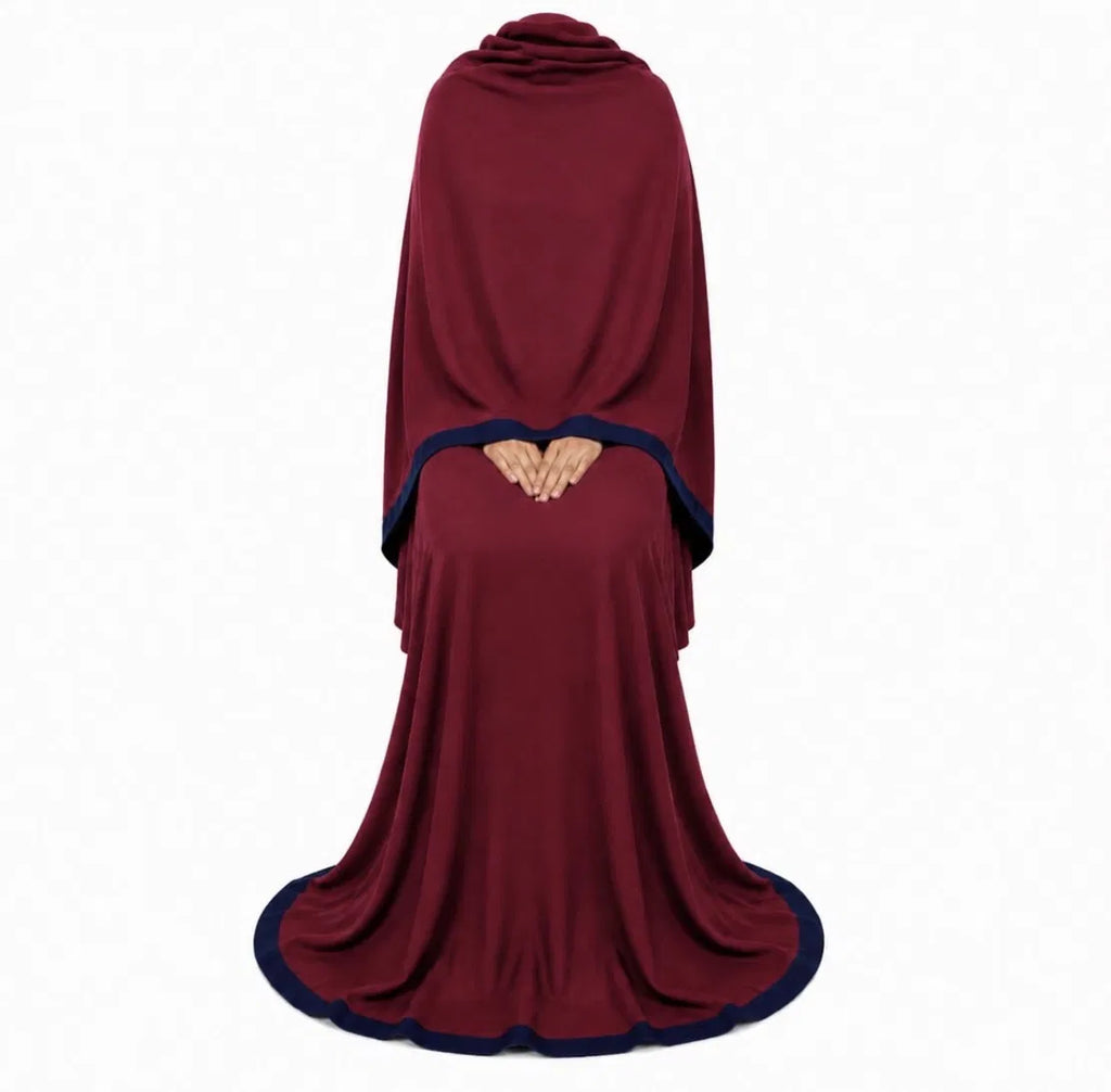 Textured Crepe Abaya | Maroon